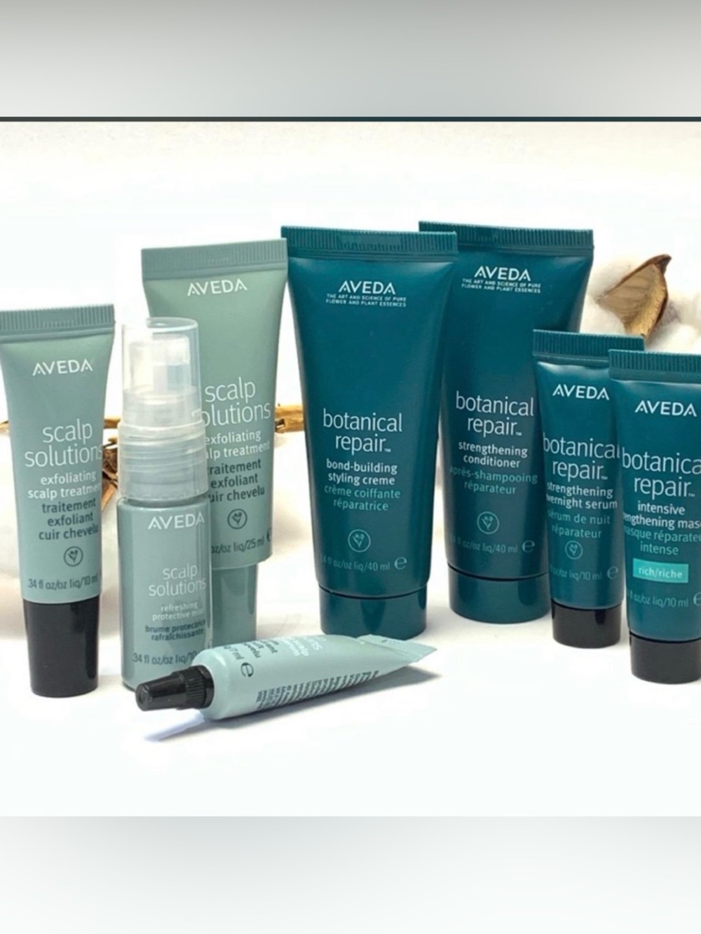 Bundle of 8 Luxury Aveda Botanical Intensive Hair Repair Strengthening Kit